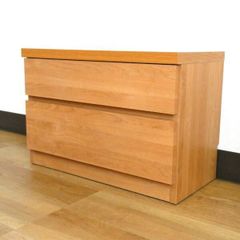 最終価格】廃盤 無印良品 MUJI 木製2段 チェスト ブラウン 棚 オーク材