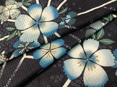 メルカリ市価格！ セオα 撫松庵 花柄 浴衣 単品 東レ 高級ポリエステル 