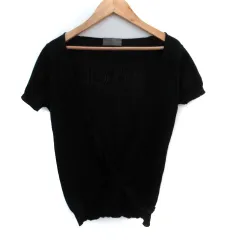 ザディグ エ ヴォルテール ZADIG & VOLTAIRE ニット カットソー 半袖 カシュクール 1 黒 ブラック /SM5のサムネイル