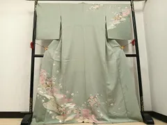 平和屋着物●訪問着　友禅　作家物　御所車花文　金彩　正絹　逸品　AABI7373ph