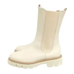 ルカグロッシ LUCA GROSSI サイドゴア ロング ブーツ 美品 37 ライトベージュ系