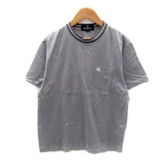 アクアスキュータム AQUASCUTUM Tシャツ カットソー 半袖 クルーネック 無地 ロゴ刺繍 M グレー /SY5のサムネイル