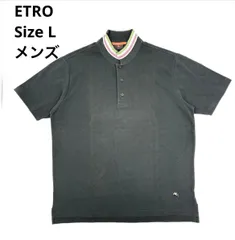 エトロ スタンドカラーポロシャツ L 黒 イタリア製 メンズ ETRO Stand Collar Polo Shirt Black L Usedのサムネイル