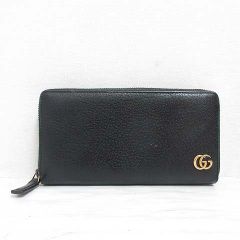 希少】 GUCCI グッチ シワ加工 長財布 財布 GG マリーナ 黒 - メルカリ