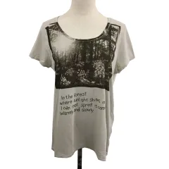 アールエヌエーエヌ RNA-N カットソー Tシャツ プルオーバー ラウンドネック プリント 総柄 半袖 M グレー ベージュのサムネイル