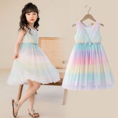인기 상품 튤 원피스 키즈 한국 아이 옷 걸스 원피스 민소매 소녀 원피스 츄츄스카트 아동복 드레스 발표회 캐주얼 평상복 귀엽다
