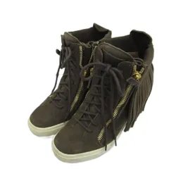 ジュゼッペザノッティデザイン GIUSEPPE ZANOTTI DESIGN インソールフリンジスニーカー ハイカット スエード 38 カーキ ITW8JA08ZU1W /SM21 ■GY19のサムネイル