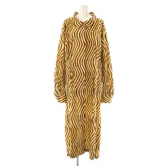 ドリスヴァンノッテン DRIES VAN NOTEN Len Lye 総柄 シャツワンピース 長袖 ロング コットン 38 オフホワイト 黄色 茶 /NR ■OSのサムネイル