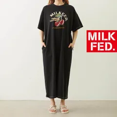 ミルクフェド ワンピース ドレス ワンピ milkfed MILKFED RETRO CHERRY DRESS レディース チェリー サクランボ さくらんぼ ブランド 黒 ブラック ロングワンピース おしゃれ 可愛い 大人っぽい 103262041004のサムネイル