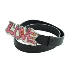 プラダ PRADA ベルト LOVE ロゴ レザー 26 黒 ブラック ■GY19 /MQ ■OHのサムネイル