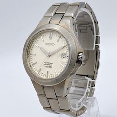 稼働 SEIKO 腕時計 電波ソーラー デイト チタニウム シルバー 3286