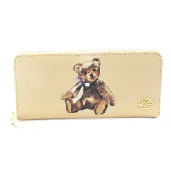 ポール＆ジョー PAUL&JOE 長財布 ウォレット ラウンドファスナー レザー くまプリント ベージュ /KU ■GY62のサムネイル