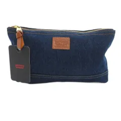 リーバイス Levi's タグ付き ポーチ OS 紺 ネイビー デニム生地 ロゴパッチ ジッパー開閉 /TQ ■GY99のサムネイル