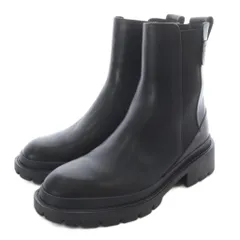 ランバンオンブルー LANVIN en Bleu タンクソールサイドゴアショートブーツ 24.5cm 黒のサムネイル