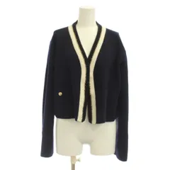 ノーブル NOBLE 22AW ニットジャケット 紺 長袖 Vネック トリムデザイン /JPのサムネイル