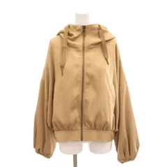 ダブルクローゼット w closet パーカー フーディー F ベージュ ハイネック バルーンスリーブ ワイドシルエット ショート丈 /MX ■ECF005のサムネイル