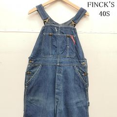 ヴィンテージ 40s FINCK'S デニム オーバーオール ユニオンチケット 浮き出しロゴボタン メンズ - ISItems【USED】【古着】【中古】50160647のサムネイル