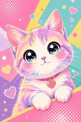 PET217-A】シャム猫 猫の絵 アートポスター 可愛い インテリア 水彩