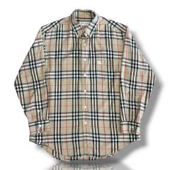 希少】バーバリー シャツジャケット カシミヤ混 ノバチェック ロゴ 