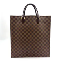 LOUIS VUITTON サックプラ ダミエエベヌ ダミエエベヌ レザー、PVC ブラウン トートバッグ ゴールド N51140のサムネイル
