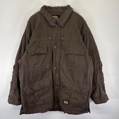 BIG SMITH 00sカバーオールダックジャケットオリーブ裏地フリース希少