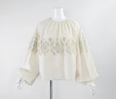 極美品* Muller Of Yoshiokubo ミュラーオブヨシオクボ ◆ スパンコール 刺繍 ブラウス アイボリー スモック スタイル＆エディット ◆G051のサムネイル
