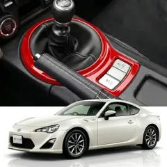 [1Off Craft]トヨタ 86 スバル BRZ 2013-2020年専用 内装パーツ アクセサリー カスタム ギアシフトノブパネルトリムカバー コンソール ステッカー シフトレバー 変速レバー フロアシフト フレーム カー用品 ガーニッシュ  [レッド]のサムネイル