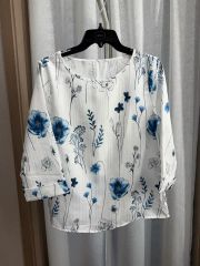 UNITED ARROWS 小花柄ブラウス ブラック F 可愛い 清楚 キレイめ 