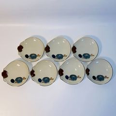소접시 야채 그림 7 손님 세트 둥근 접시 얕은 접시 꽃 무늬 일본 무늬 식기 송료 포함 팔로우 할인 쿠폰 이용 가능 가격 할인 교섭 가능 한점 한계