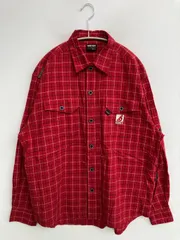 BAD BOY バッドボーイ シャツ/ブラウス M レッド コットン チェック柄 ワンポイント ブランドロゴ ミドル丈 長袖 レギュラーカラー メンズ レディースのサムネイル