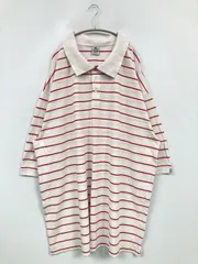PRO CLUB ポロシャツ 5XL ホワイト ボーダー柄 半端袖 メンズのサムネイル