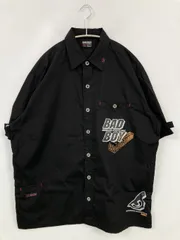 BAD BOY バッドボーイ シャツ/ブラウス M ブラック コットン 前面プリント バックプリント ブランドロゴ 刺繍 ミドル丈 半袖 レギュラーカラー メンズのサムネイル