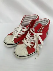 VISION STREET WEAR ヴィジョンストリートウェア スニーカー 6.5 レッド キャンバス 無地 ワンポイント ブランドロゴ 紐 ハイカット メンズ レディースのサムネイル