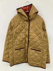AIGLE エーグル ブルゾン M ベージュ コットン 合成皮革/人工皮革 無地 キルティング ミドル丈 フードあり ボタン留め レディースのサムネイル