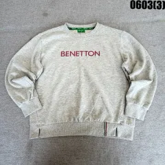 BENETTON ベネトン スウェット グレー/バーガンディ ロゴ M 0603のサムネイル