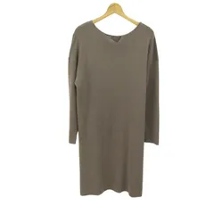 アンタイトル ニットワンピース チュニック 大きいサイズ レディース 44サイズ ブラウン UNTITLED 【中古】