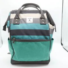 アネロ 口金リュック デイパック 鞄 カバン ブランド レディース グリーン×グレー anello 【中古】のサムネイル