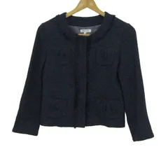 ノーリーズ ノーカラージャケット ストレッチ ブランド アウター 日本製 レディース 38サイズ ネイビー×ブルー NOLLEY'S 【中古】のサムネイル