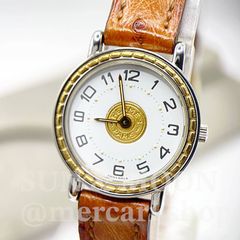 美品/稼働品】エルメス セリエ デイト ラウンド 新品電池 32mm