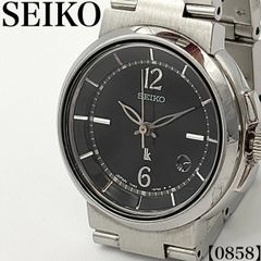 가동품 Working item 세이코르 루키아 SEIKO LUKIA 손목시계 여성 Ladies 쿼츠 Quartz 7N82-6E00 아날로그 데이트 10 기압 방수 라운드 메탈 밴드 3 바늘 네이비 문자판 비즈니스 0858