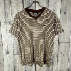 bitch skateboards ビッチ スケートボード ブラウン 半袖 Vネック ボーダー Tシャツ TEE メンズ M サイズのサムネイル