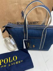 美品 ラルフローレン ハンドバッグ THE RL50 保証書 レザー ブルー