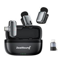 ZealSound Mini Wireless Microphone, Lavalier Microphone, Ultra-lightweight 5g, Noise Reduction, Plug & Play, Compatible with iPhone 16/15 Series, 360° Sound Pickup, 33 Hours Continuous Use, 100m Transmission Range, USB-C/Lightning, Clip-on Type, A a81f69fa