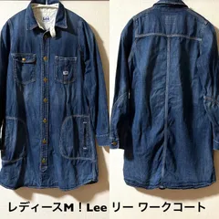 レディースM！Lee リー 古着デニムワークコート 薄手 品番89640  チンスト付き 3本ステッチ 刻印ボタン アメカジ古着のサムネイル