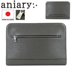 美品】アニアリ グラインドレザー スクエア セカンドバッグ クラッチ 