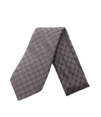美品 GUCCI ネクタイ グッチ GG柄 インターロッキング グレーパープル