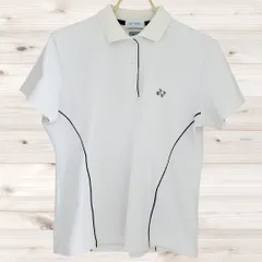B2241 ヨネックス YONEX ポロシャツ 半袖(L) 白 ワンポイント プリントロゴ レギュラーカラーのサムネイル