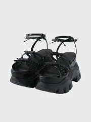 Mmeeme dot mini ribbon sports sandal ブラックのサムネイル