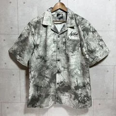 LEFLAH レフラー タイダイ 半袖 シャツ 開襟 オープンカラー ワークシャツ トップス XXL ロゴ 刺繍 グレー 大きいサイズ メンズ SU-26-14のサムネイル