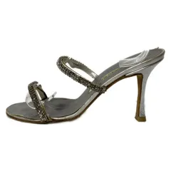 MANOLO BLAHNIK(マノロブラニク) ミュール 36 1/2 - シルバー ラインストーン レザーのサムネイル